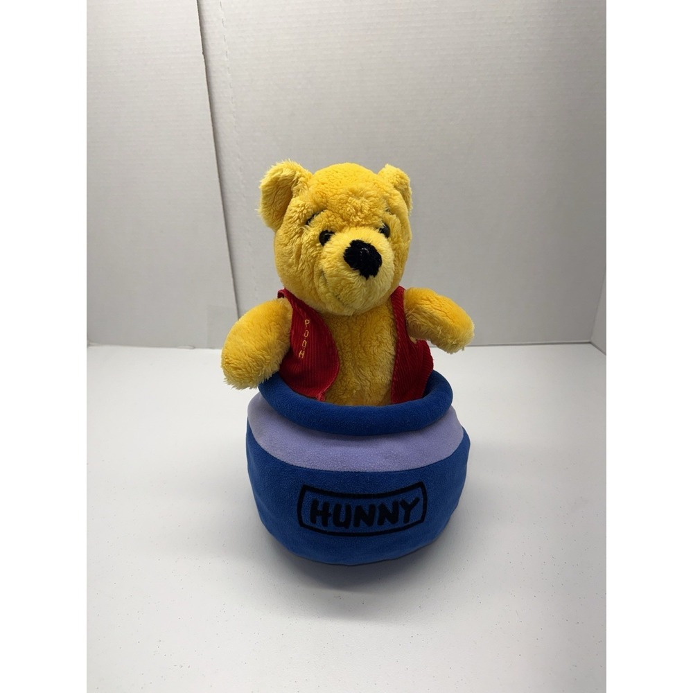 Vintage Winnie the Pooh Plush Sears Exclusive Red Vest Disney With Pot Of Hunny